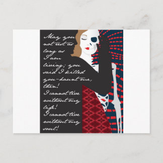 Carte Postale Emily Bronte / Wuthering Height design cadeau avec