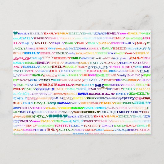 Carte postale Emily Text Design II (Devant)