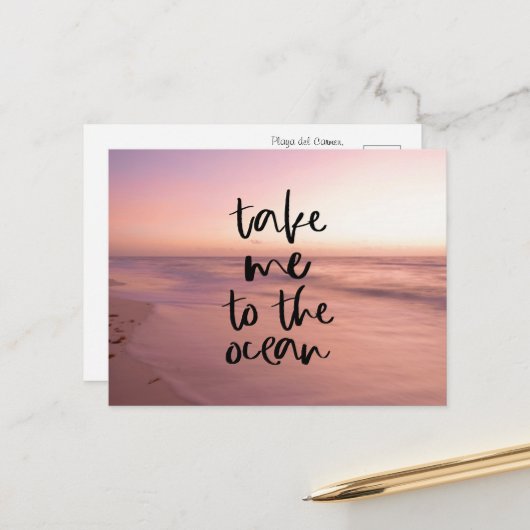 Carte Postale Emmenez-Moi À L'Océan (Devant/Arrière en situation)