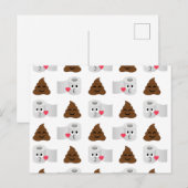 Carte Postale emoji de caca et papier de toilette (Devant / Derrière)