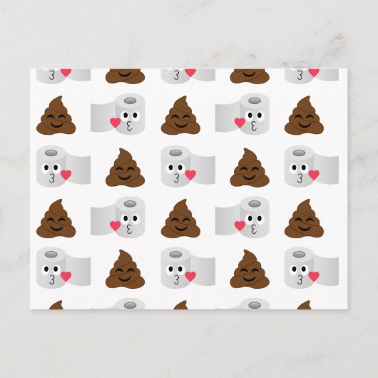 Carte Postale emoji de caca et papier de toilette (Devant)