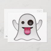 Carte Postale Emoji de Fantôme Effrayant Cool Fun (Devant / Derrière)