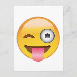 Carte Postale Emoji - Face Avec La Langue