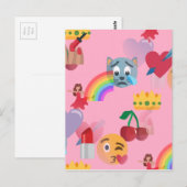 Carte Postale emoji fille (Devant / Derrière)