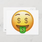 Carte Postale Emoji Hilarié De La Bouche D'Argent (Devant / Derrière)
