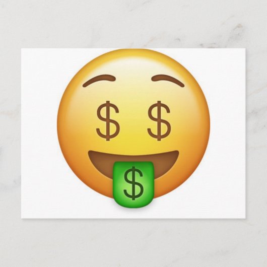 Carte Postale Emoji Hilarié De La Bouche D'Argent (Devant)