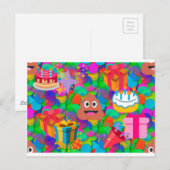 Carte Postale emoji joyeux pod'anniversaire (Devant / Derrière)