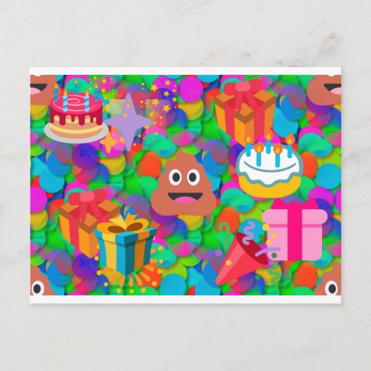 Carte Postale emoji joyeux pod'anniversaire (Devant)