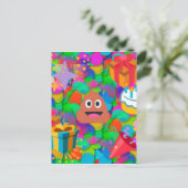 Carte Postale emoji joyeux pod'anniversaire (Debout devant)