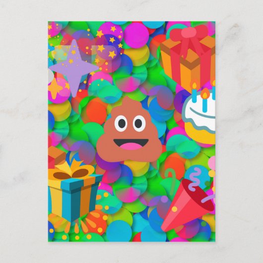 Carte Postale emoji joyeux pod'anniversaire (Devant)