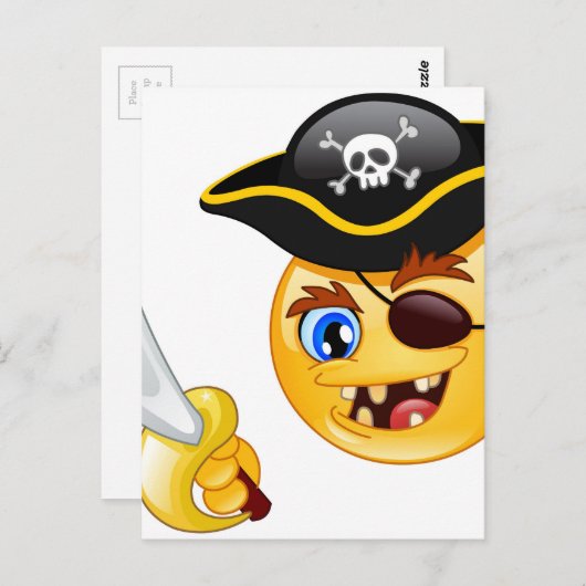 Carte Postale emoji pirate (Devant / Derrière)