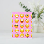 Carte Postale émoji rose pastel (Debout devant)