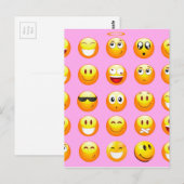 Carte Postale émoji rose pastel (Devant / Derrière)