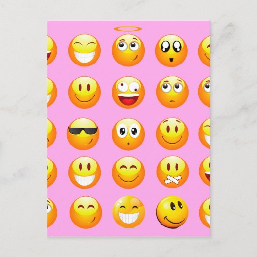 Carte Postale émoji rose pastel (Devant)
