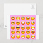 Carte Postale émoji rose pastel (Devant / Derrière)