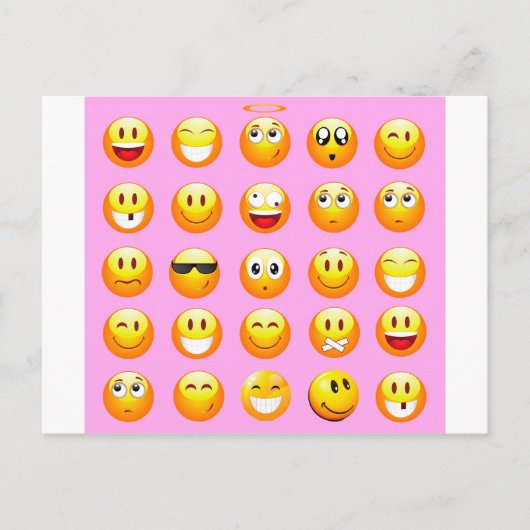 Carte Postale émoji rose pastel (Devant)