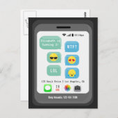 Carte Postale Emoji thème fête d'anniversaire (Devant / Derrière)