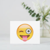 Carte Postale Emoji - visage avec la langue (Debout devant)