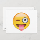 Carte Postale Emoji - visage avec la langue (Devant / Derrière)