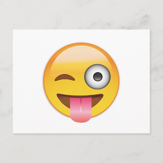 Carte Postale Emoji - visage avec la langue (Devant)