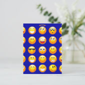 Carte Postale emojis bleu foncé (Debout devant)