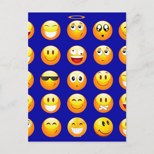 Carte Postale emojis bleu foncé (Devant)
