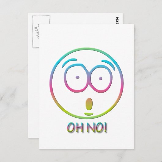 Carte Postale Emoticon "Oh non !" (Devant / Derrière)