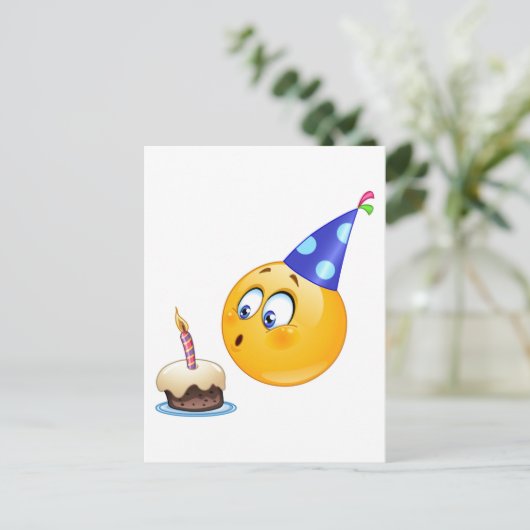 Carte Postale émoticône anniversaire (Debout devant)
