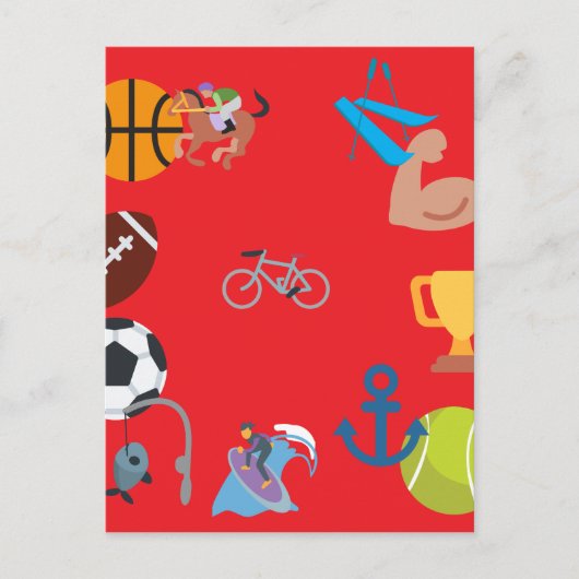 Carte Postale émoticône sportive (Devant)