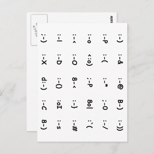 Carte Postale Émoticônes (Devant / Derrière)