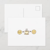 Carte Postale émoticônes de café émoticônes fatiguées + café = e (Devant / Derrière)
