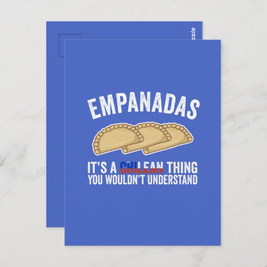 Carte Postale Empanadas C'est une chose chilienne que vous ne co (Devant / Derrière)
