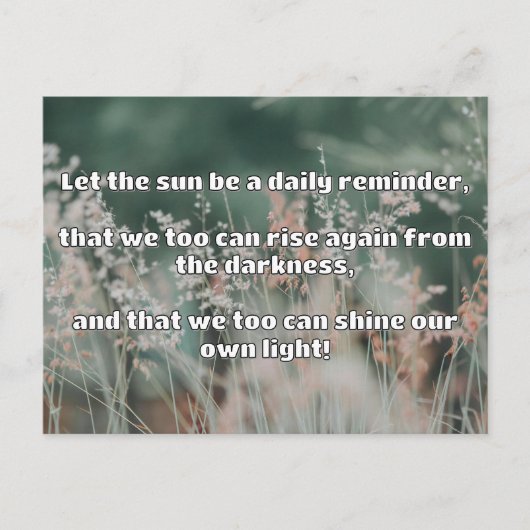 Carte Postale Empath Shine Positive Encouragement Citation (Devant)