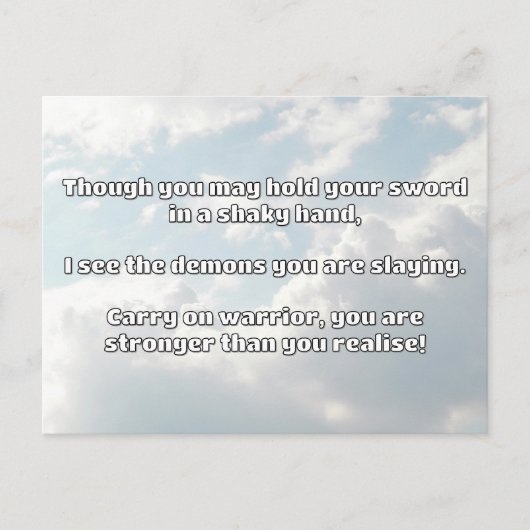 Carte Postale Empath Warrior Citation positive Encouragement (Devant)