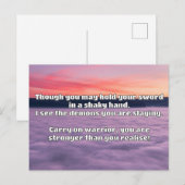 Carte Postale Empath Warrior Citation positive Encouragement (Devant / Derrière)