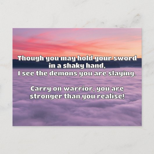 Carte Postale Empath Warrior Citation positive Encouragement (Devant)