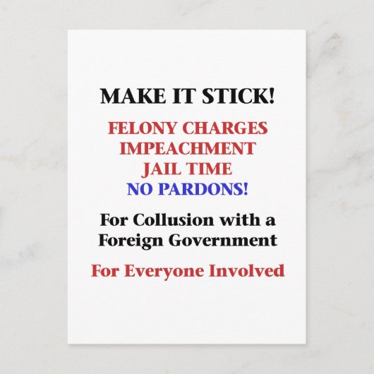 Carte Postale Empêcher sans pardon pour collusion (Devant)