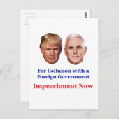 Carte Postale Empêcher Trump et Pence d'une collusion (Devant / Derrière)