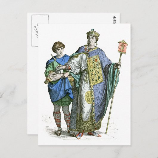 Carte Postale Empereur byzantin (Devant / Derrière)
