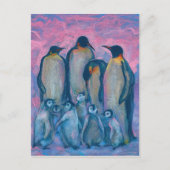 Carte Postale Empereur Penguins Oiseaux Antarctiques Animaux Pei (Devant)