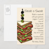 Carte Postale Empiler une invitation de fête de collations (Devant / Derrière)