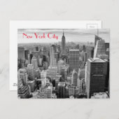 Carte Postale Empire State Building noir New York City (Devant / Derrière)