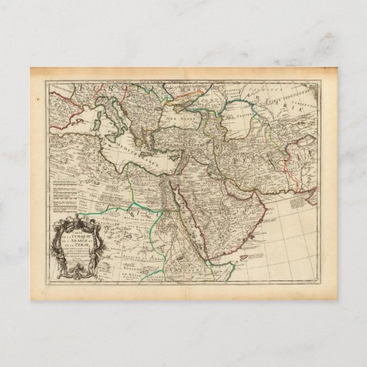 Carte Postale Empires ottoman et persan par G. Delisle (1701) (Devant)