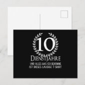 Carte Postale Employés Célébration de l'entreprise de 10 ans (Devant / Derrière)