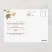 Carte Postale Employés de messages d'action de grâces personnali (Dos)