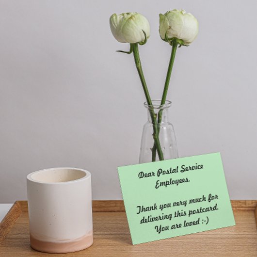 Carte Postale Employés du Service Postal Merci