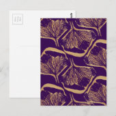Carte Postale Empreinte de fleurs violettes (Devant / Derrière)