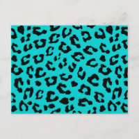 Empreinte de léopard bleu Aqua Turquoise Black Spo
