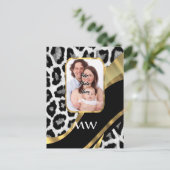 Carte Postale Empreinte de léopard noir et or (Debout devant)