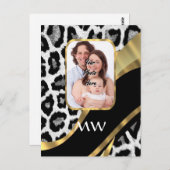 Carte Postale Empreinte de léopard noir et or (Devant / Derrière)